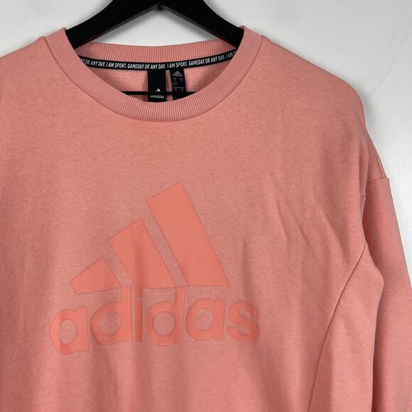 Adidas Size S Fleece Pullover Sweatshirt Pink - Picture 12 of 12